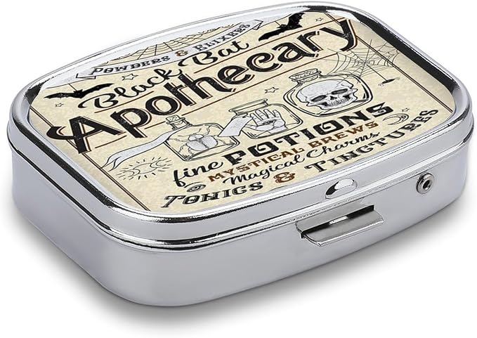 Metal 2 Compartment Pill Organizer Travel Friendly Portable Compact Pill Box - Image 2