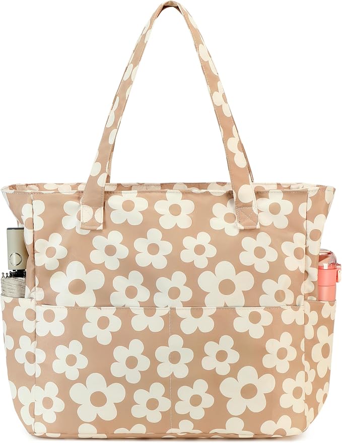 LEDAOU Large Beach Tote Bag Women Waterproof Sandproof Zipper Beach Tote Bag by LEDAOU
