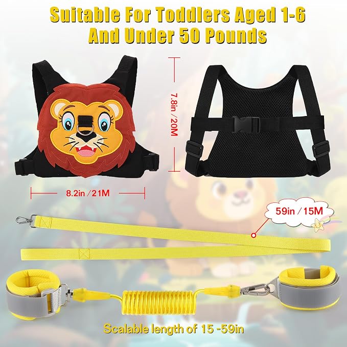 Toddlers Leash + Anti Lost Wrist Link Child Kids Safety Harness Kids Walking - Image 2