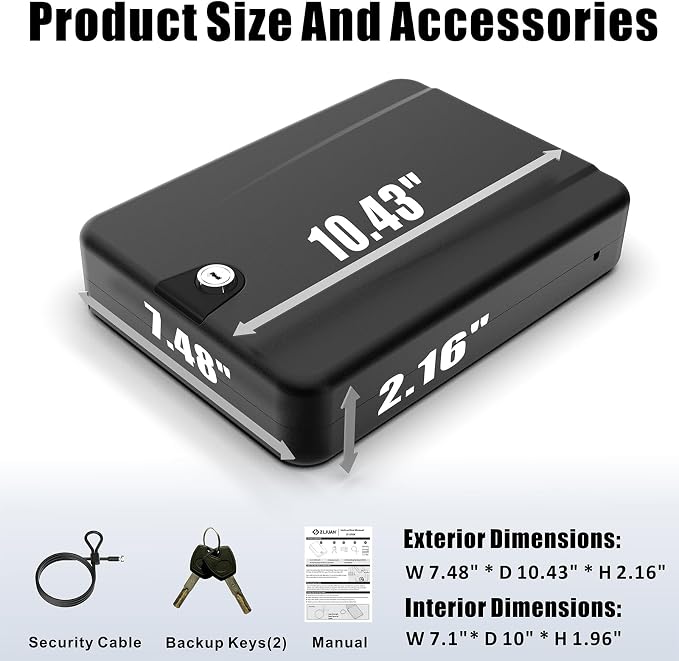 Gun Safe for Pistols Small Handgun Lock Box - Image 3