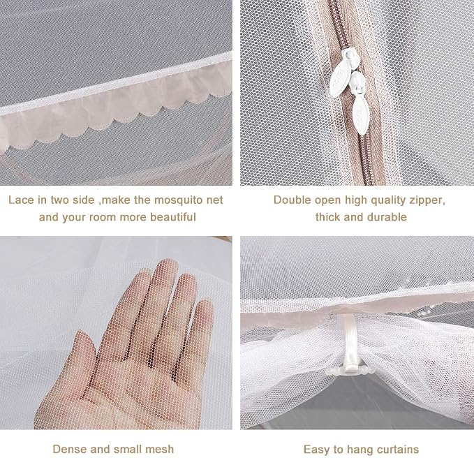 Portable Pop-Up Brown Mosquito Net Tent - Image 5