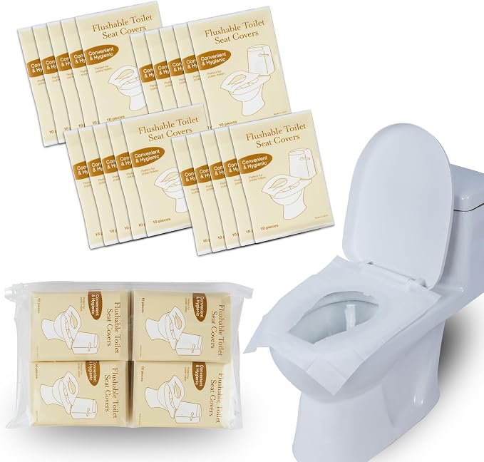 Disposable Toilet Seat Covers Pack of 200 XLarge Flushable Paper Travel Toilet by Unknown