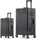 Metal All Aluminum Carry-on Luggage TSA Customs Lock Zipperless Silent Rotary by XZSP+AISU