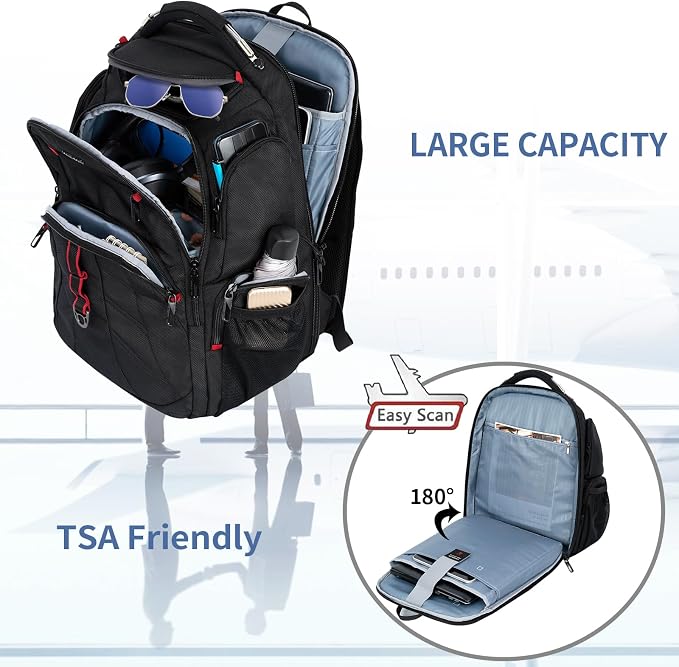 VANKEAN Travel Laptop Backpack 17.3 Inch TSA Friendly, Water-Repellent Anti - Image 4