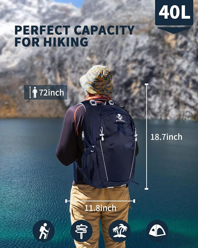 Hiking Backpack 40L Lightweight Waterproof Daypack - Image 2
