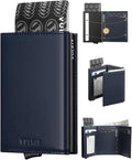 VULKIT Pop up Card Wallet Minimalist Cash Wallets RFID Blocking Leather Smart by VULKIT
