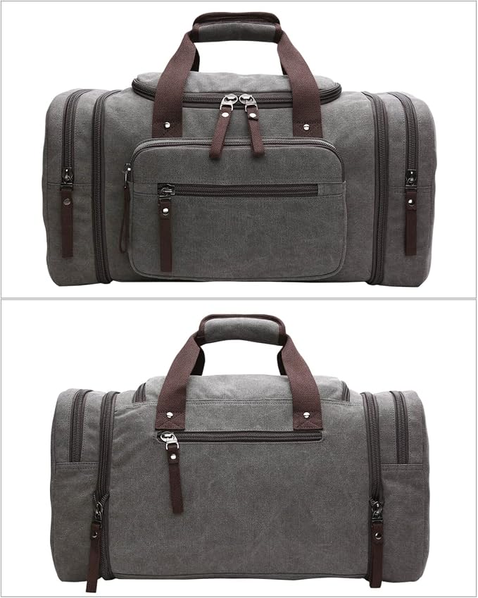 Duffle Bag for Travel, Large Canvas Duffel Bag for Travelling Overnight - Image 2