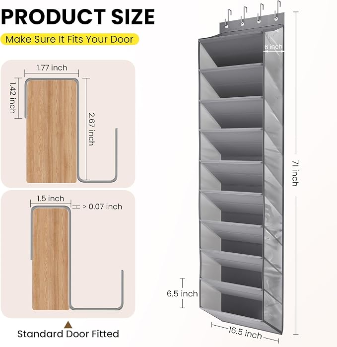 Over the Door Shoe Organizer for Closet, Shoes Rack - Image 5