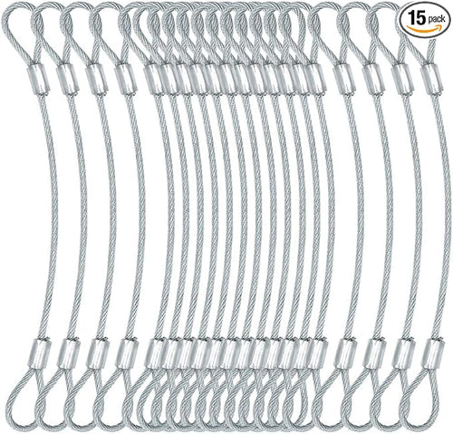 15 pcs 7.9 inch 3mm Thickness Stainless Steel Wire Cable by Bytiyar