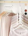 MORALVE Space Saving Hangers for Closet – 4 Pack European Beechwood 6-Tier by MORALVE