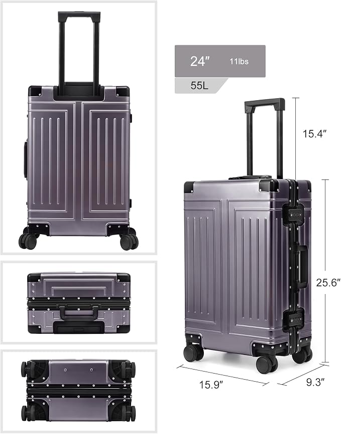 All Aluminum Carry On Luggage，Cut from Whole Aluminum Sheet，22x14x9 Airline - Image 5