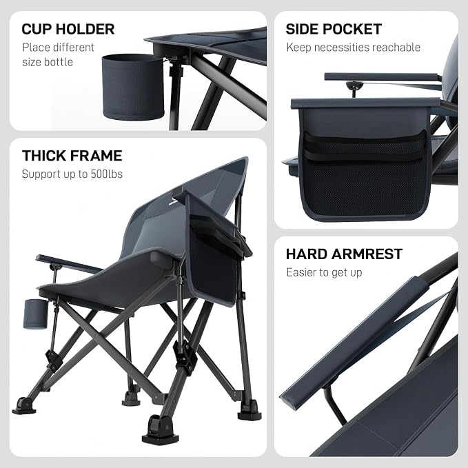 EVER ADVANCED Oversized Folding Camping Chair - Image 7