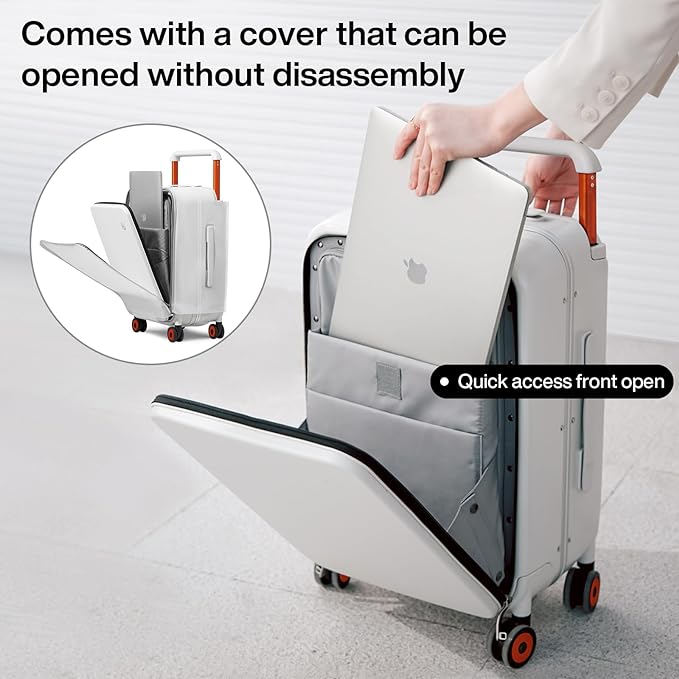 mixi Carry On Luggage Wide Handle Luxury Design Rolling Travel Suitcase PC - Image 4