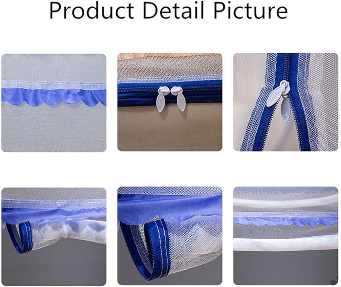 Pop-up Mosquito net Double Bed, L79x W59 x H59 in Double Door Zip Portable Tent - Image 4