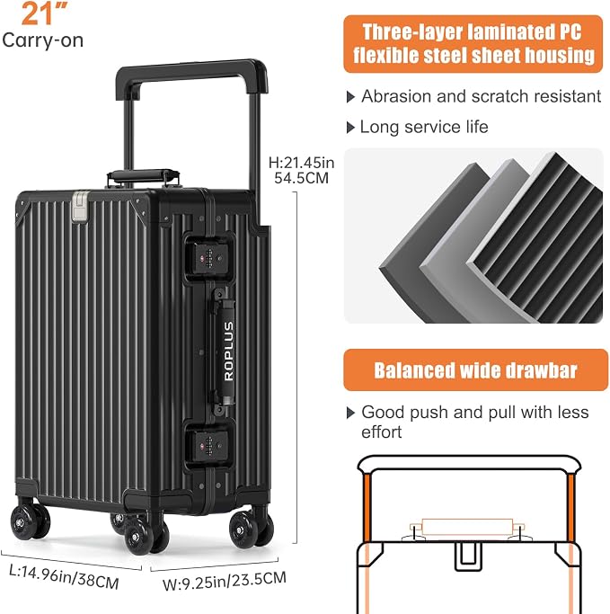 Aluminium Frame Carry on Luggage - Image 6