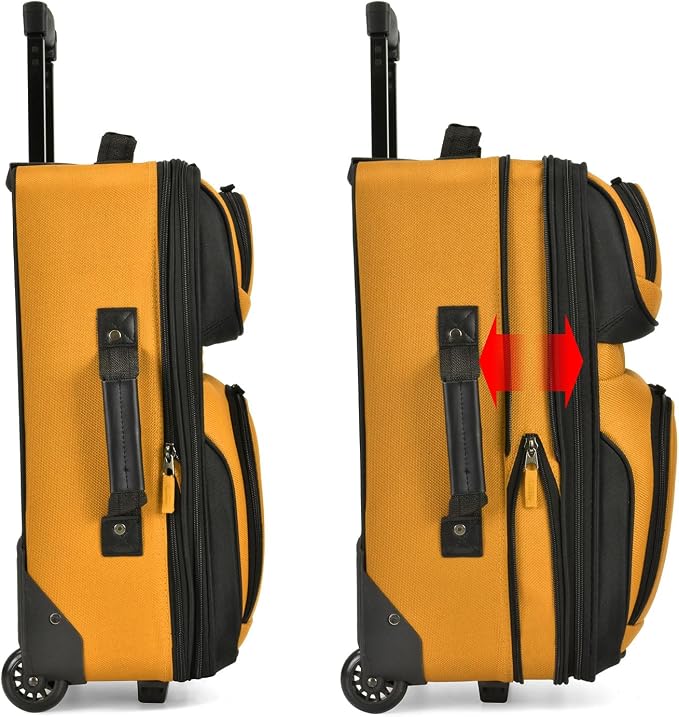 U.S. Traveler Lightweight Rolling 20" Carry On Luggage Softside Suitcase - Image 3