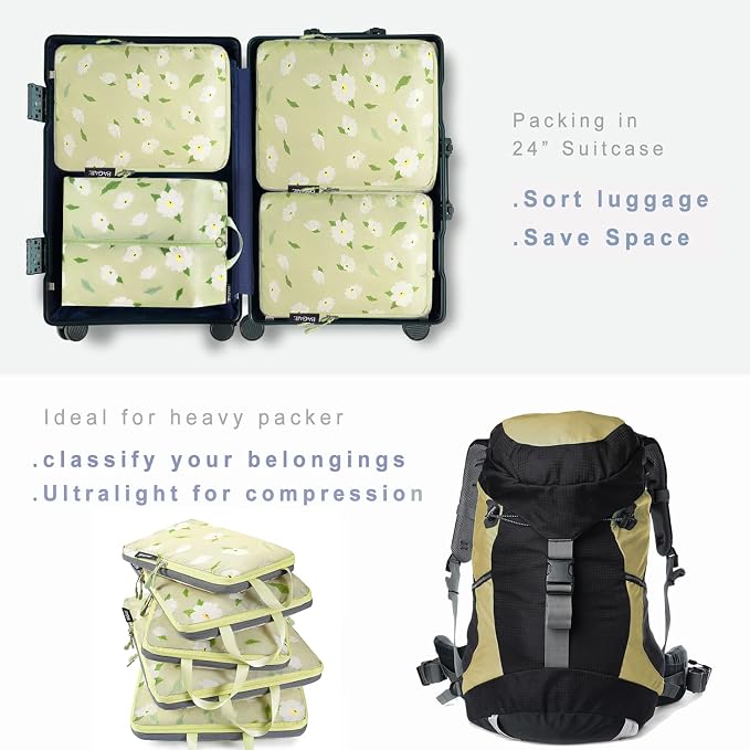 BAGAIL 6 Set Ultralight Compression Packing Cubes Packing Organizer - Image 6