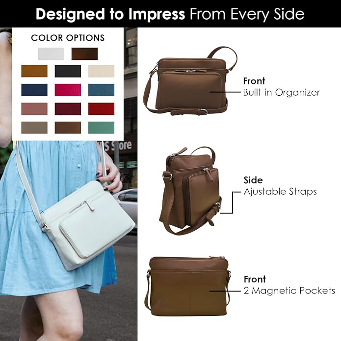 ili New York Genuine Leather Crossbody Bags - Image 2