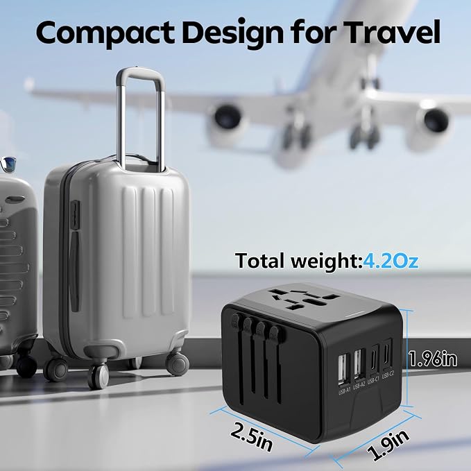 JMFONE Universal Travel Plug Adapter 5 in 1 Charger, European Travel Plug - Image 7