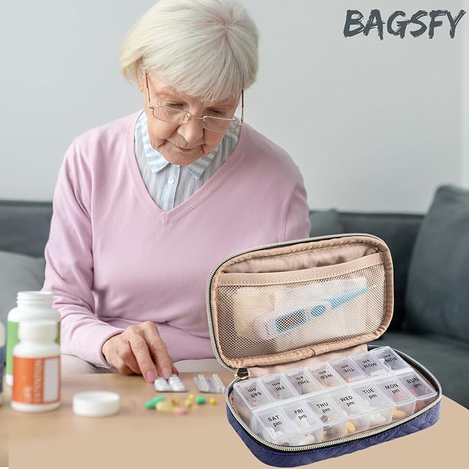 BAGSFY Pill Organizer Case 2 Times a Day- Weekly Medicine Organizer Travel Pill - Image 6