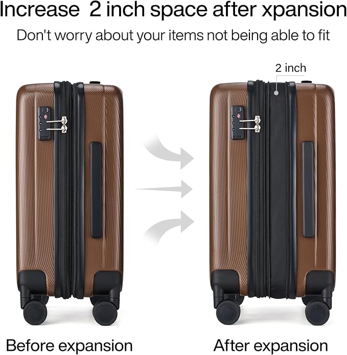 Hanke 24 Inch Expandable Checked Luggage Lightweight PC Hard Case Luggage - Image 3
