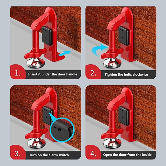 Portable Alarm Door Stopper, New Door Stop Alarm, Portable Travel Anti Theft - Image 2