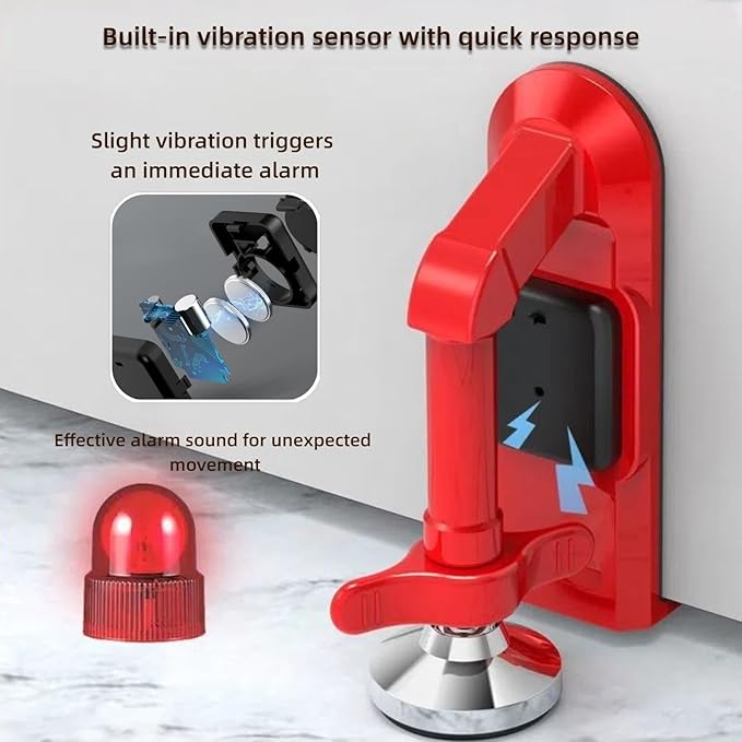 Portable Alarm Door Stopper, Portable Door Jammer, Travel Anti Theft Door - Image 4