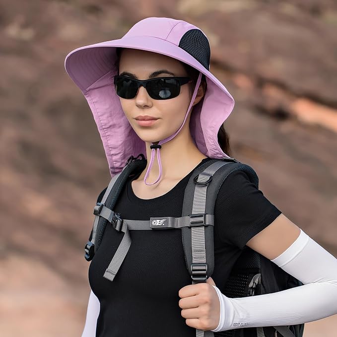 Sun Hat for Men Women with Neck Flap, UPF 50+ UV Protective Hiking Fishing Hats - Image 2