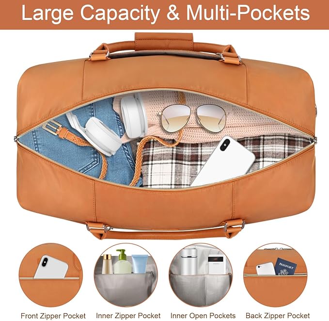 Weekender Bag for Women, Travel Duffel Bag Carry On Overnight Bag - Image 3