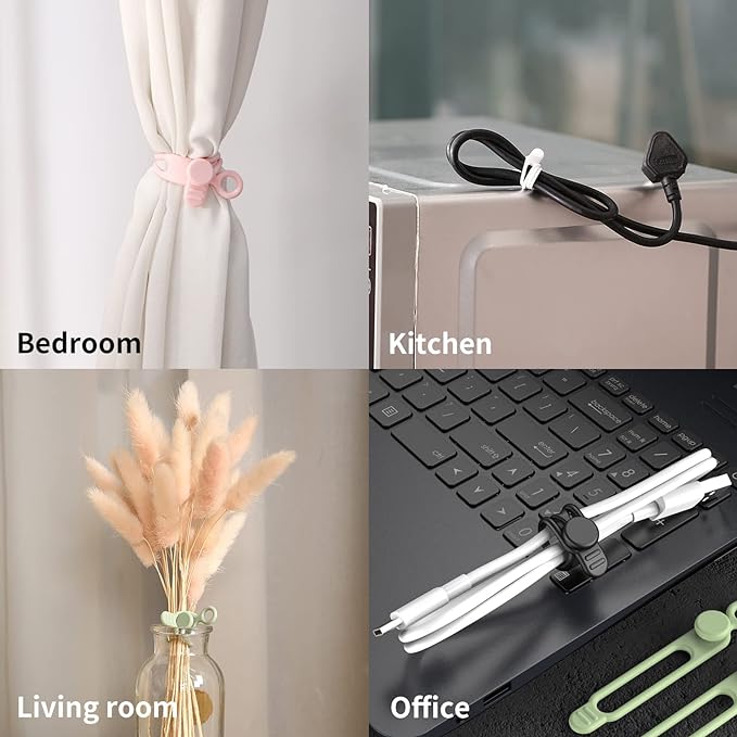 UMUST Silicone Cable Ties, Reusable Cable Management Organizer, Cord Tie - Image 5
