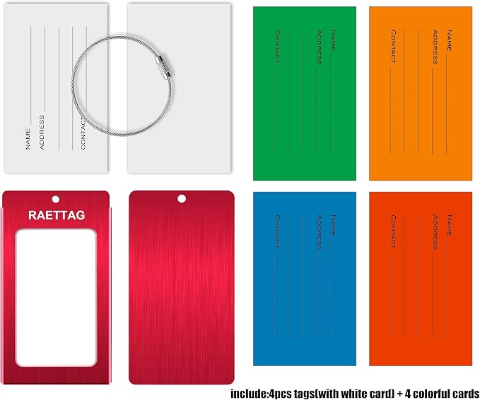 Luggage Tags Metal Suitcase Tags Travel Bag ID Identifier Luggage Tag - Image 3