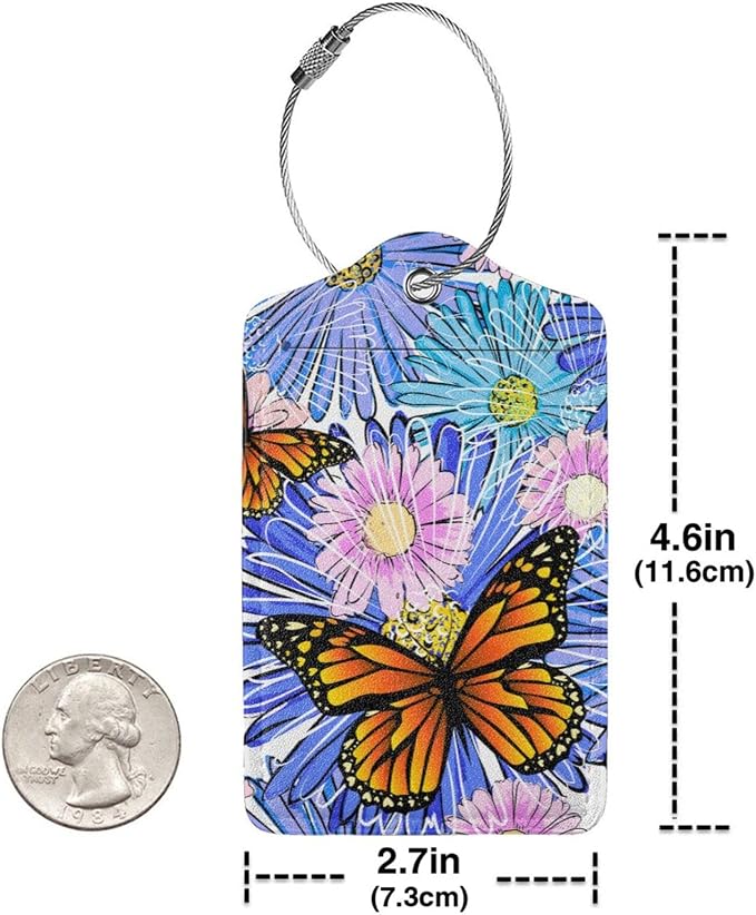 Set of 2 Artistic Flowers Luggage Tags - Image 5