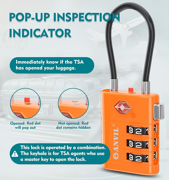 ANVIL TSA Approved Luggage Locks – High Security TSA008 Combination Travel Locks - Image 3