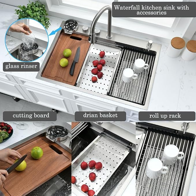 33 Inch Waterfall Drop In Kitchen Sink - Image 8