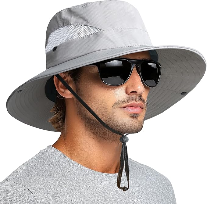 PFFY Sun Bucket Hats for Men Women 3” Wide Brim UPF 50+ Fishing & Beach Hat by PFFY