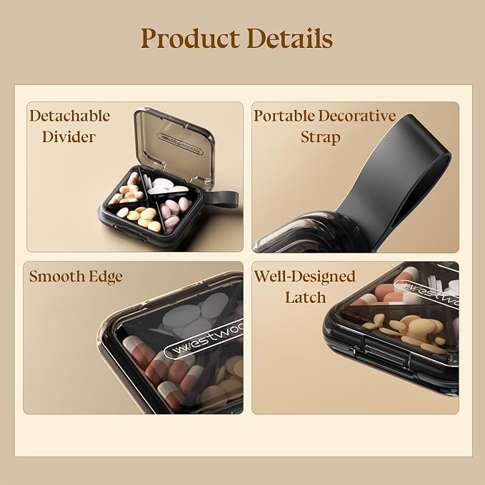 1 Pack Purple Pill Organizer - Image 6