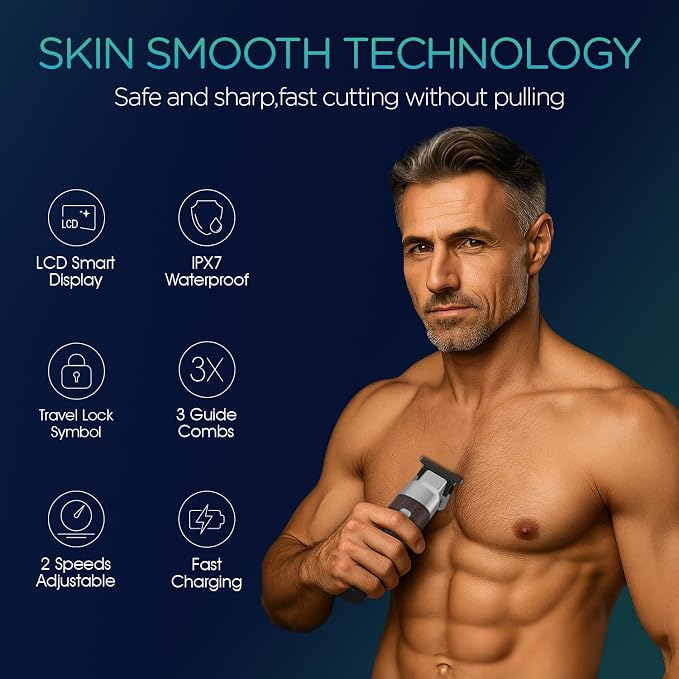 VOYOR Body Hair Trimmer for Men, Electric Razor, Versatile Groin & Body Trimmer - Image 2