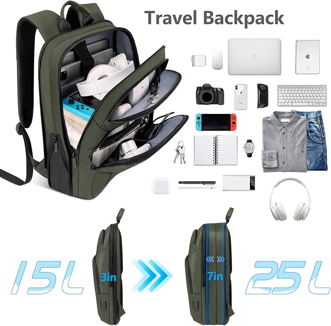 Backpack for Men Slim & Expandable Travel Laptop Backpack - Image 3