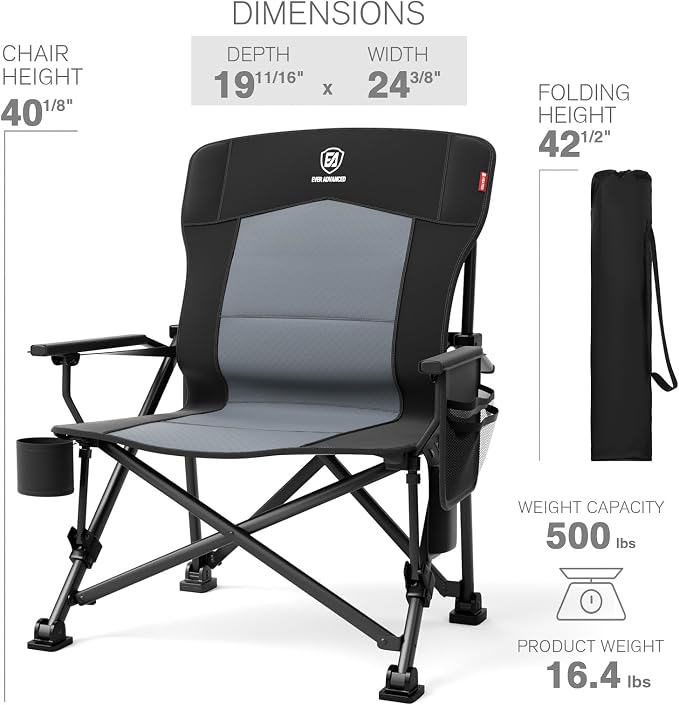 EVER ADVANCED Heated Oversized Foldable Camping Chair - Image 7