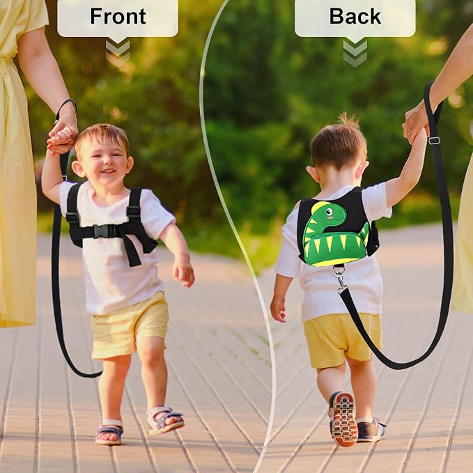 Accmor Toddler Harness Leash + Anti Lost Wrist Link, Cute Dinosaur Kids Harness - Image 7
