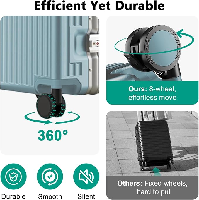 Hard Shell Luggage 20 Inch Travel Luggage, PC+ABS Aluminum Frame, Lightweight - Image 6