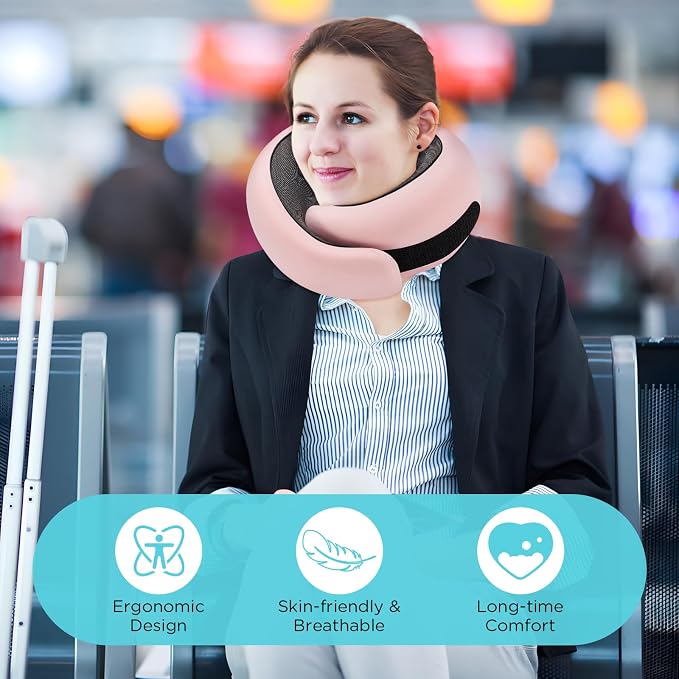 Neck Pillow Airplane, 100% Pure Memory FoamTravel Neck Pillow Travel Neck - Image 7
