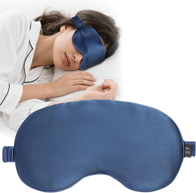 100% Mulberry Silk Sleep Mask, Ultra-Soft Light Blocking Eye Cover by Lynzaa