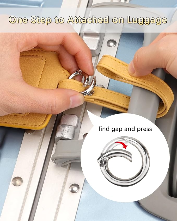 Teskyer Luggage Tags, 3 Pack Premium PU Leather Luggage Tags - Image 6