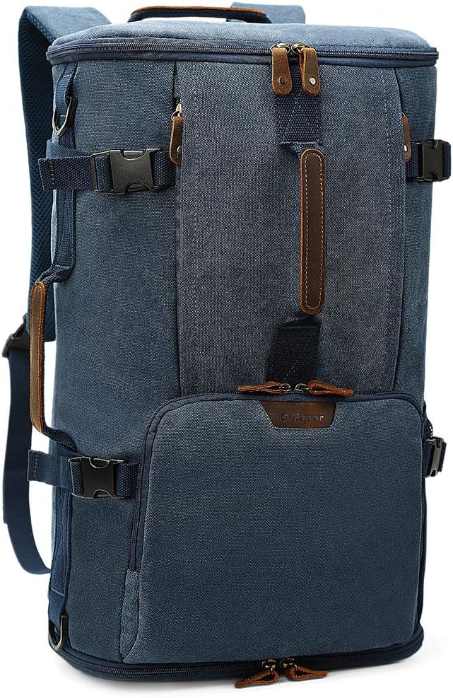 G-FAVOR 40L Travel Backpack, Vintage Canvas Rucksack Convertible Duffel Bag by G-FAVORBackpack