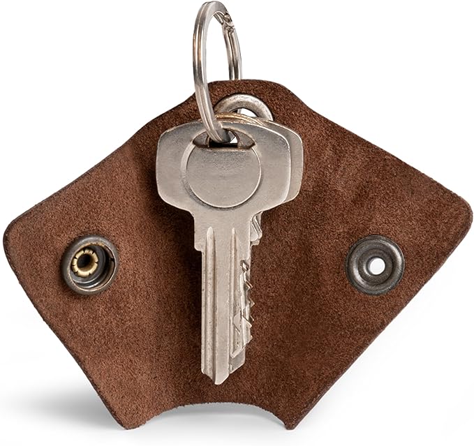 Hide & Drink Full Grain Leather Wrap Keychain, Organizer Snap Closure, Key Ring - Image 2