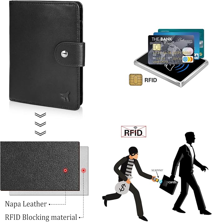 Polare Luxury RFID Blocking Leather Passport Holder Travel Wallet - Image 6