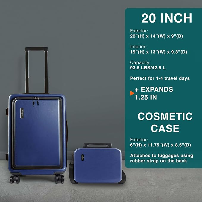Luggage Sets 3 Piece, 22 Inch Carry on Luggage and 24 Inch Suitcases - Image 2