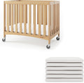 Foundations Compact Travel Sleeper Folding Hotel Crib and Sheet Bundle by FoundationsChildrensProducts