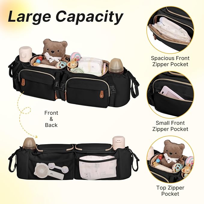 Double Stroller Organizer for Bob Duallie and Baby Jogger City Mini GT2 - Image 4